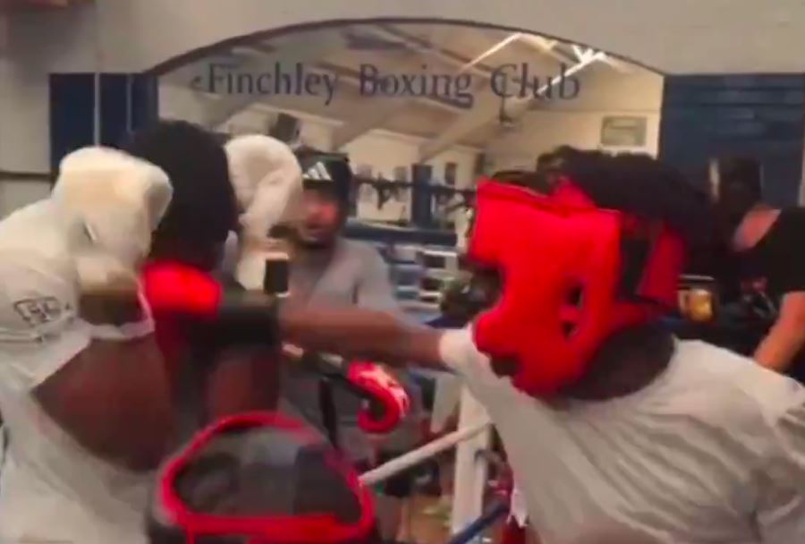 2 Young Boxers Cut Anthony Joshua In Sparring