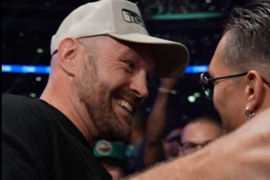 Fury Has Words With Usyk At Dubois vs Joshua