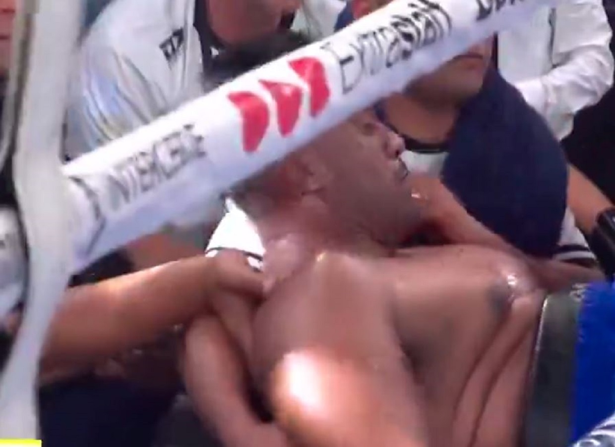 Heavyweight Knocks Boxer Out Of The Ring