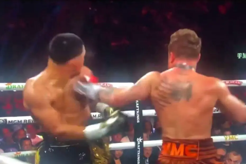 Slow Motion Canelo Left Hook Berlanga Knock Down