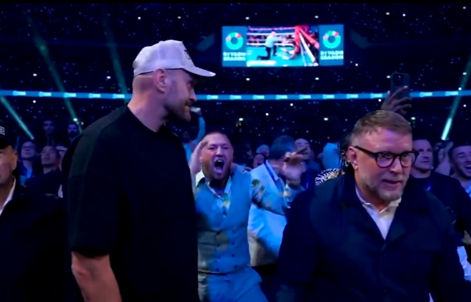 Tyson Fury and Conor McGregor Live Slow Motion Reaction To Anthony Joshua Getting Knocked Out