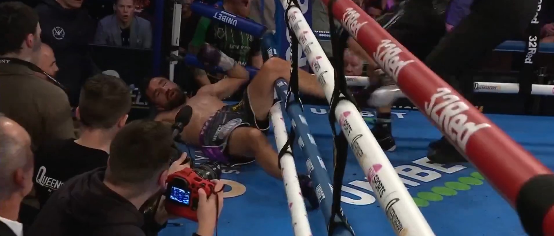 Boxer Knocked Out Of The Ring