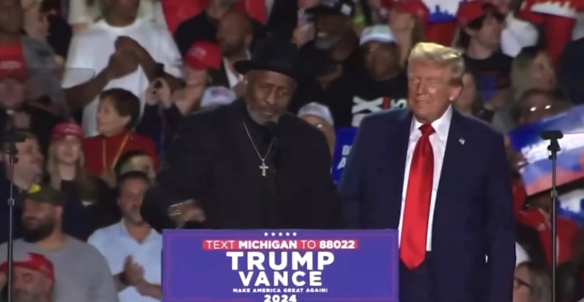 Trump Brings Boxing Legend Thomas The Hitman Hearns On Stage