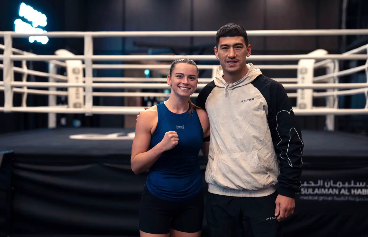 Bivol Meets Stunner Skye Nikolson In Saudi Arabia Training For Artur Beterbiev