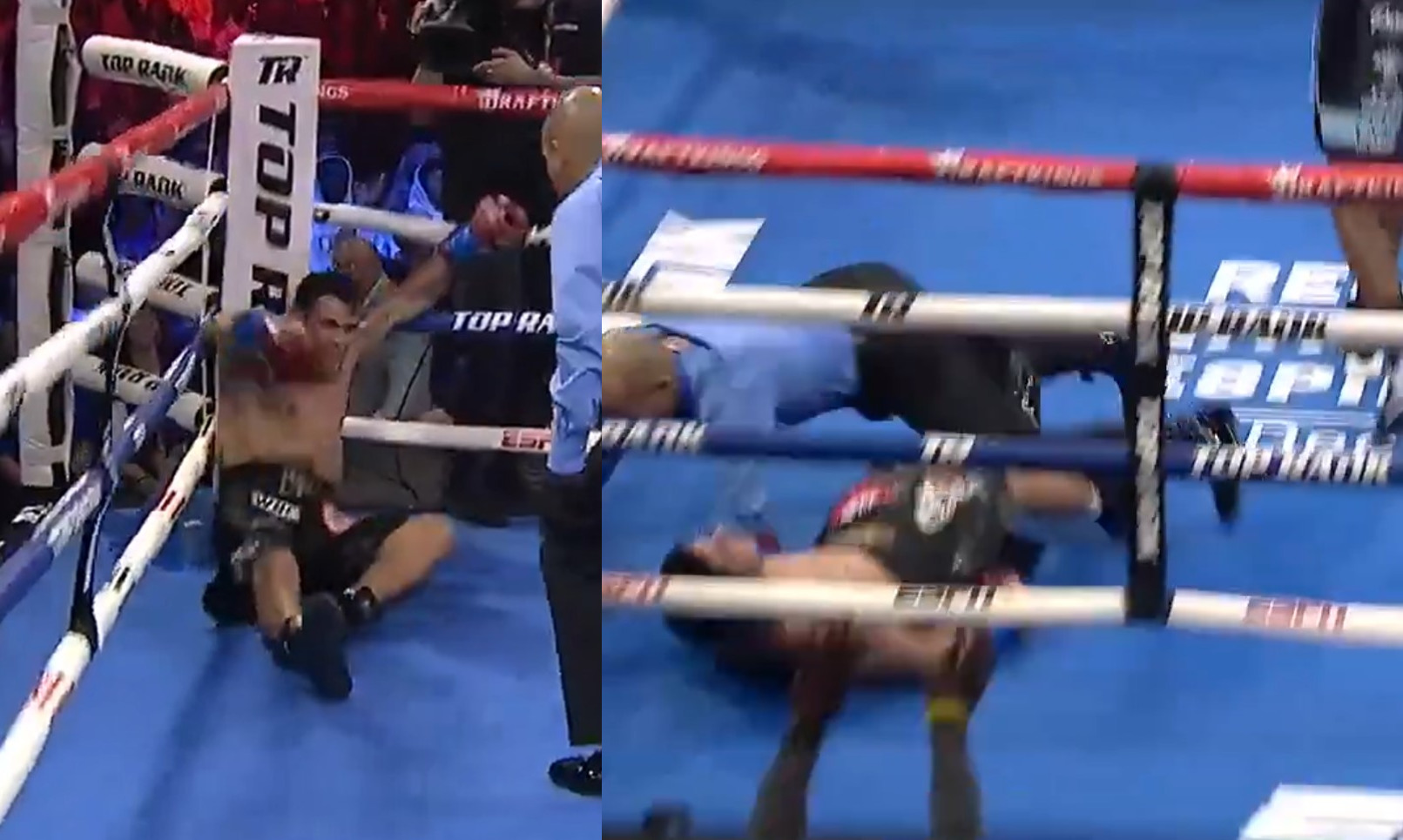 Keyshawn Davis Brutally Knocks Out Opponent In Round 2 Hometown Win Causing Referee To Fly Through The Air