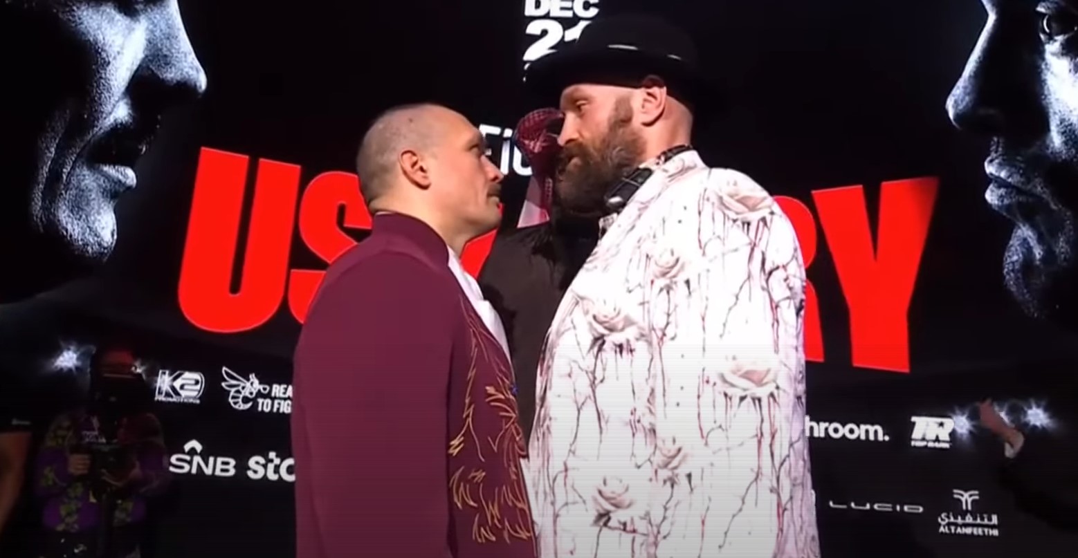 Watch: Usyk and Fury Set Record For Longest Face Off Ever