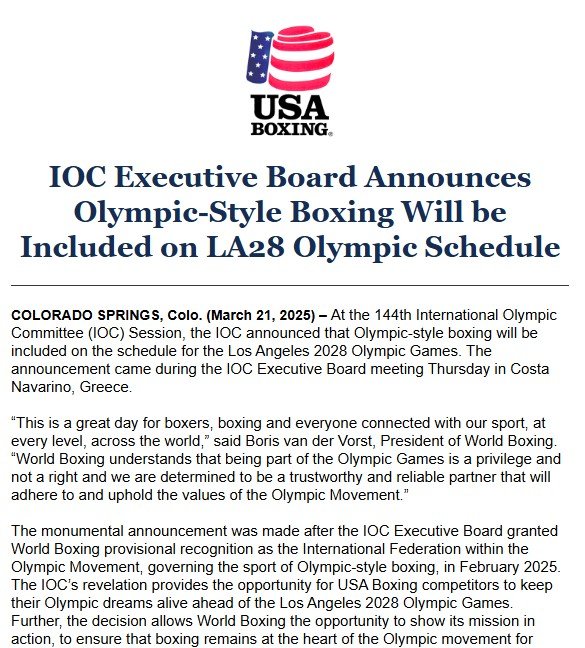  boxing Olympics 2028