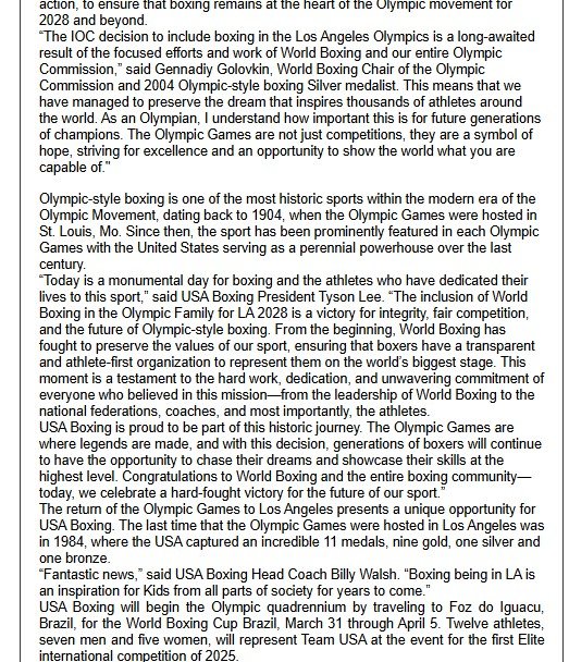 boxing Olympics 2028