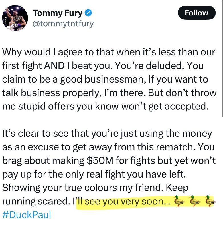 Tommy Fury Clowns Jake Paul 3 cryptic