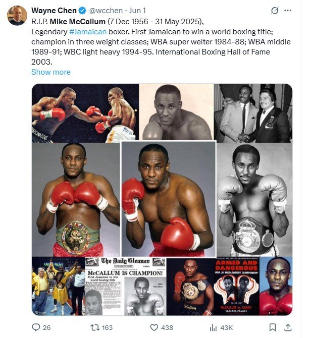 Mike McCallum Dies - Boxing World Reacts 6 a5